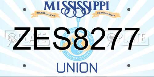ZES8277 Mississippi License Plate