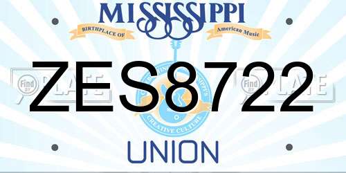 ZES8722 Mississippi License Plate