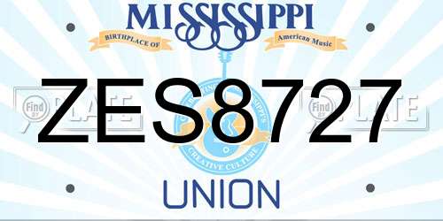 ZES8727 Mississippi License Plate