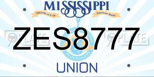 ZES8777 Mississippi License Plate
