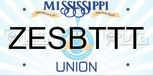 ZESBTTT Mississippi License Plate