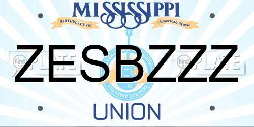 ZESBZZZ Mississippi License Plate