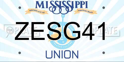 ZESG41 Mississippi License Plate
