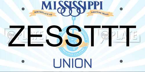 ZESSTTT Mississippi License Plate