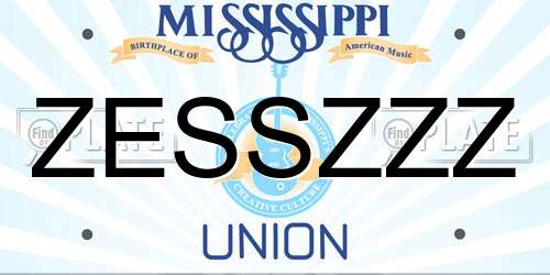 ZESSZZZ Mississippi License Plate