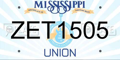 ZET1505 Mississippi License Plate