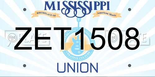 ZET1508 Mississippi License Plate