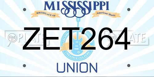 ZET264 Mississippi License Plate