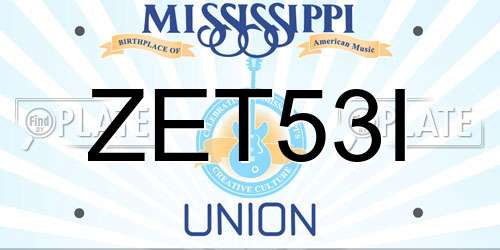 ZET53I Mississippi License Plate