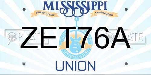ZET76A Mississippi License Plate