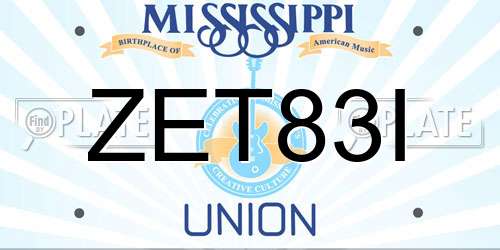 ZET83I Mississippi License Plate