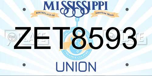 ZET8593 Mississippi License Plate