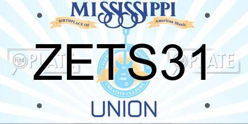 ZETS31 Mississippi License Plate
