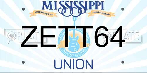 ZETT64 Mississippi License Plate