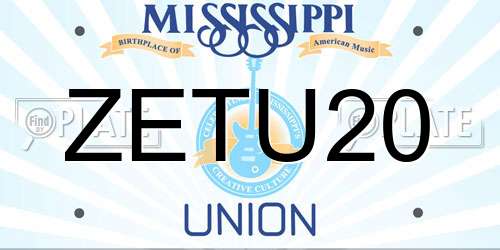 ZETU20 Mississippi License Plate