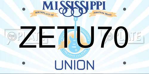 ZETU70 Mississippi License Plate
