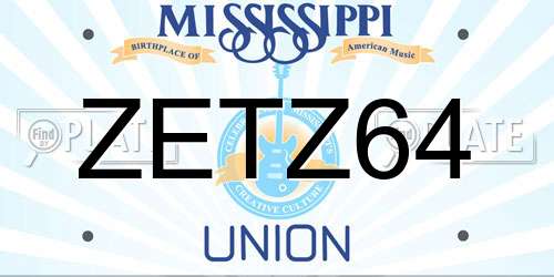 ZETZ64 Mississippi License Plate