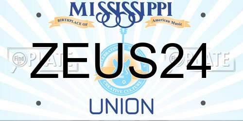 ZEUS24 Mississippi License Plate