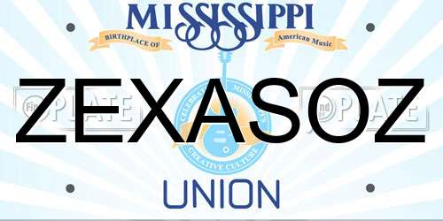 ZEXASOZ Mississippi License Plate