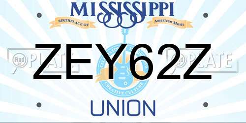 ZEY62Z Mississippi License Plate