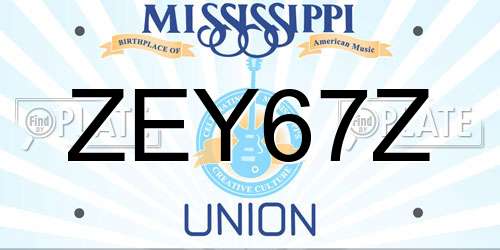 ZEY67Z Mississippi License Plate