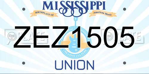 ZEZ1505 Mississippi License Plate