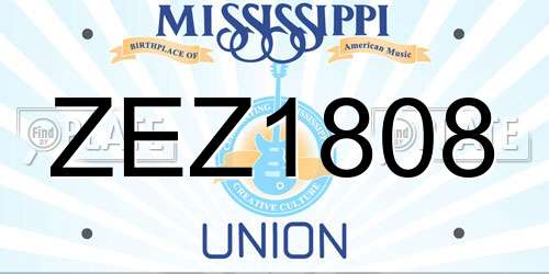 ZEZ1808 Mississippi License Plate