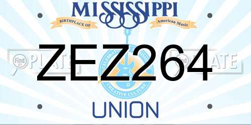 ZEZ264 Mississippi License Plate