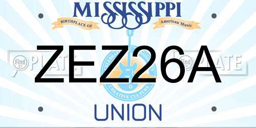 ZEZ26A Mississippi License Plate