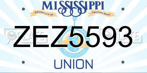 ZEZ5593 Mississippi License Plate