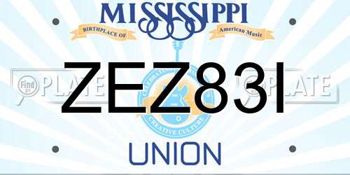 ZEZ83I Mississippi License Plate