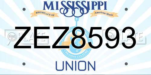 ZEZ8593 Mississippi License Plate