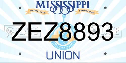 ZEZ8893 Mississippi License Plate