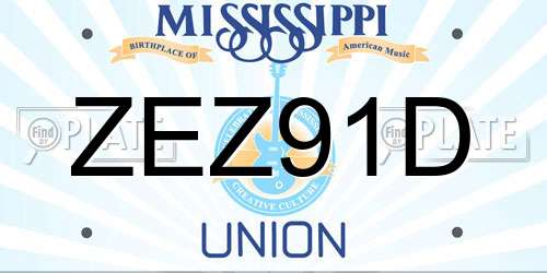 ZEZ91D Mississippi License Plate