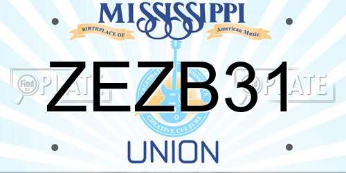 ZEZB31 Mississippi License Plate