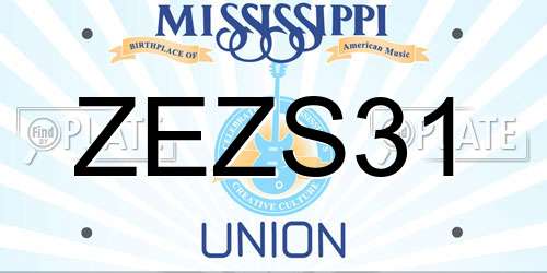 ZEZS31 Mississippi License Plate