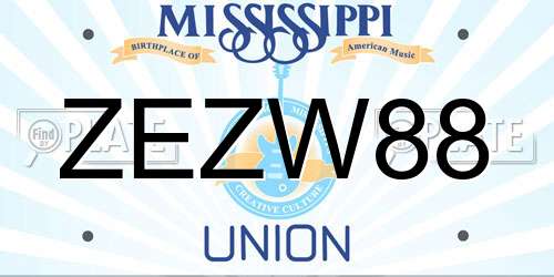 ZEZW88 Mississippi License Plate