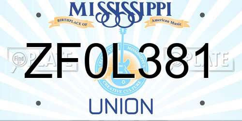 ZF0L381 Mississippi License Plate