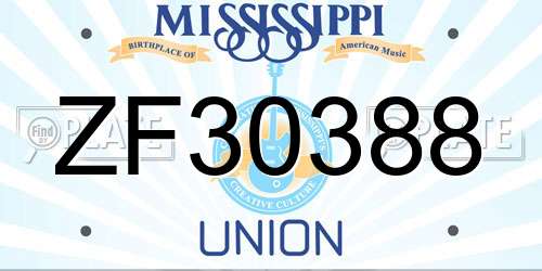 ZF30388 Mississippi License Plate