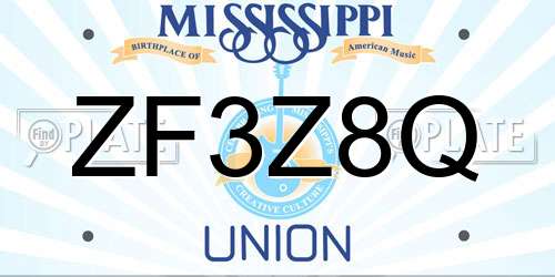 ZF3Z8Q Mississippi License Plate