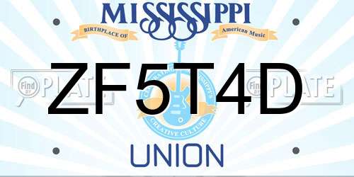 ZF5T4D Mississippi License Plate