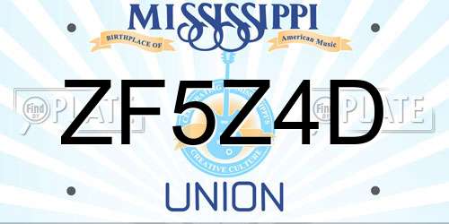 ZF5Z4D Mississippi License Plate