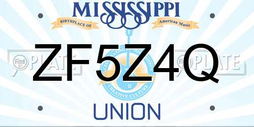 ZF5Z4Q Mississippi License Plate