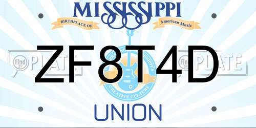 ZF8T4D Mississippi License Plate