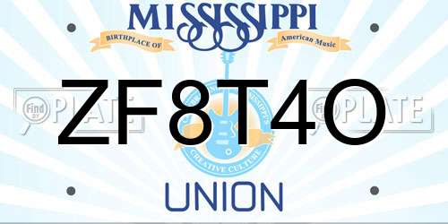 ZF8T4O Mississippi License Plate