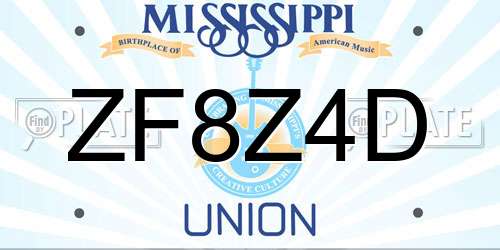 ZF8Z4D Mississippi License Plate