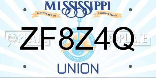 ZF8Z4Q Mississippi License Plate