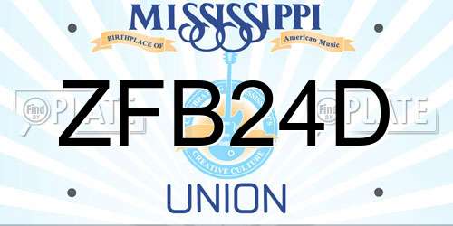 ZFB24D Mississippi License Plate