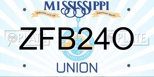 ZFB24O Mississippi License Plate