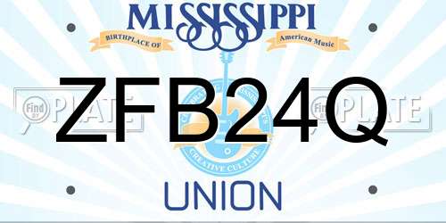 ZFB24Q Mississippi License Plate